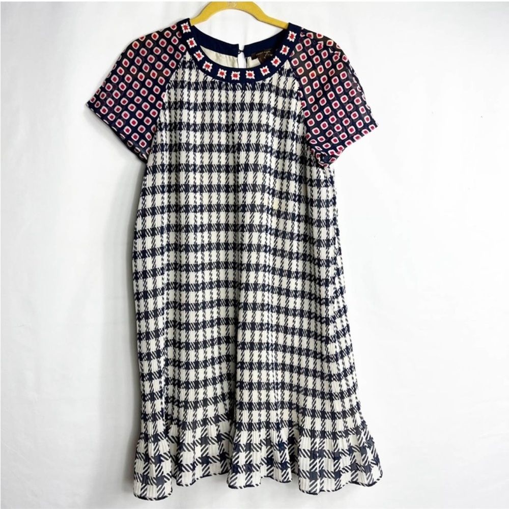 ANTHROPOLOGIE Vineet Bahl Printed Flounce Pleated Dress in Small